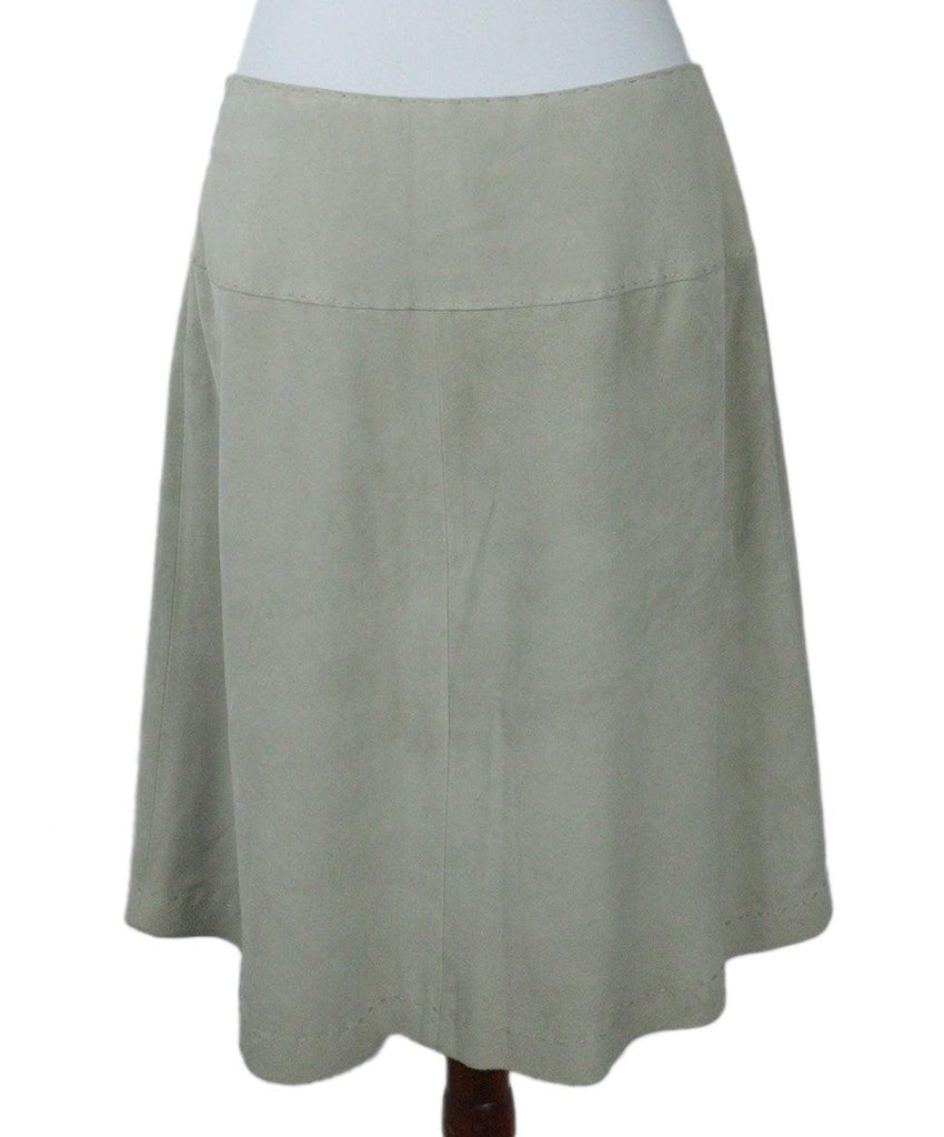 Les Copains Neutral Stitched Suede Skirt sz 8 - Michael's Consignment NYC