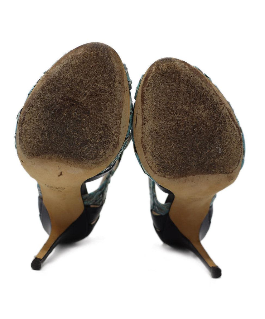Lhuillier Navy & Teal Leather Heels sz 6.5 - Michael's Consignment NYC