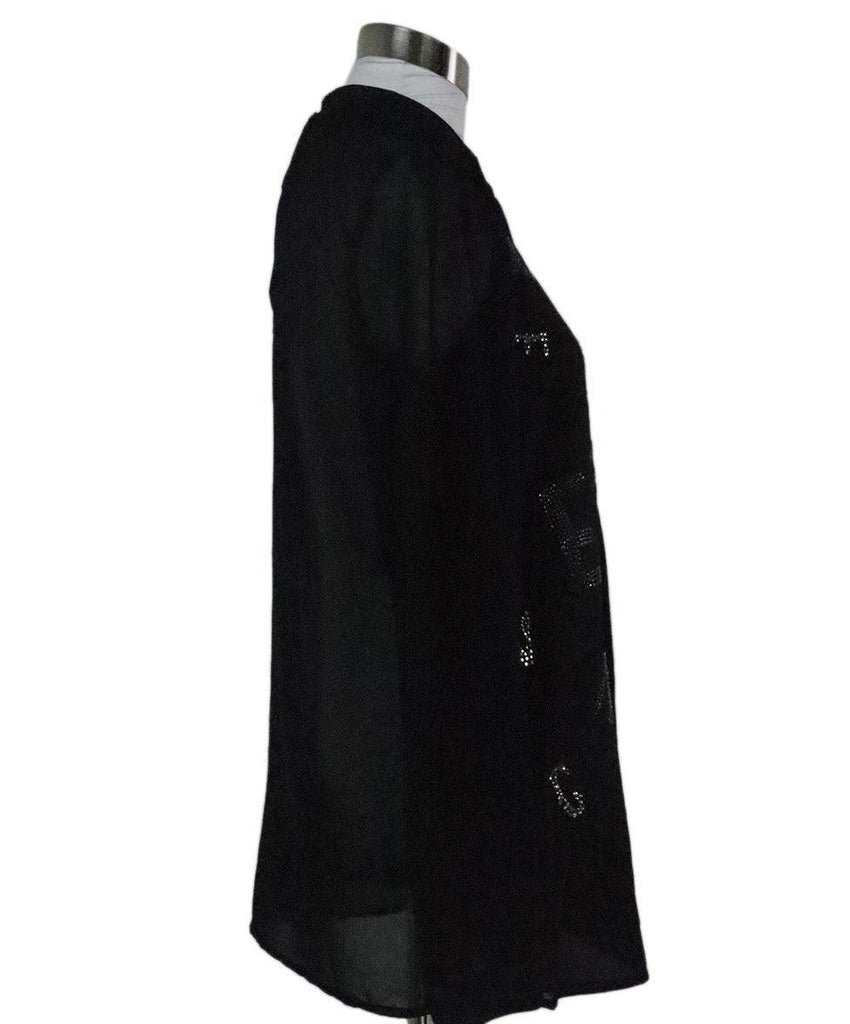 Libertine Black Embellished Silk Blouse sz 4 - Michael's Consignment NYC