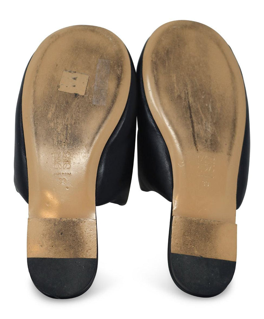 Loewe Black Leather Mules sz 9 - Michael's Consignment NYC