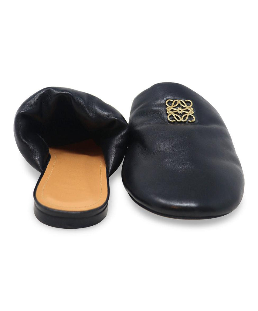 Loewe Black Leather Mules sz 9 - Michael's Consignment NYC