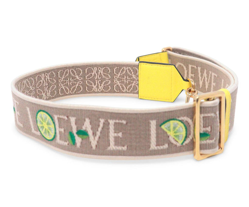 Loewe Lime Embroidered Bag Strap - Michael's Consignment NYC