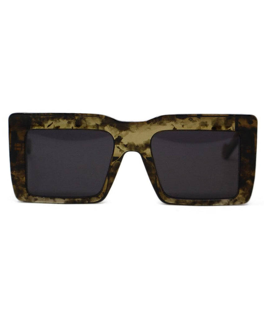 Loewe Olive & Brown Tortoise Print Sunglasses - Michael's Consignment NYC