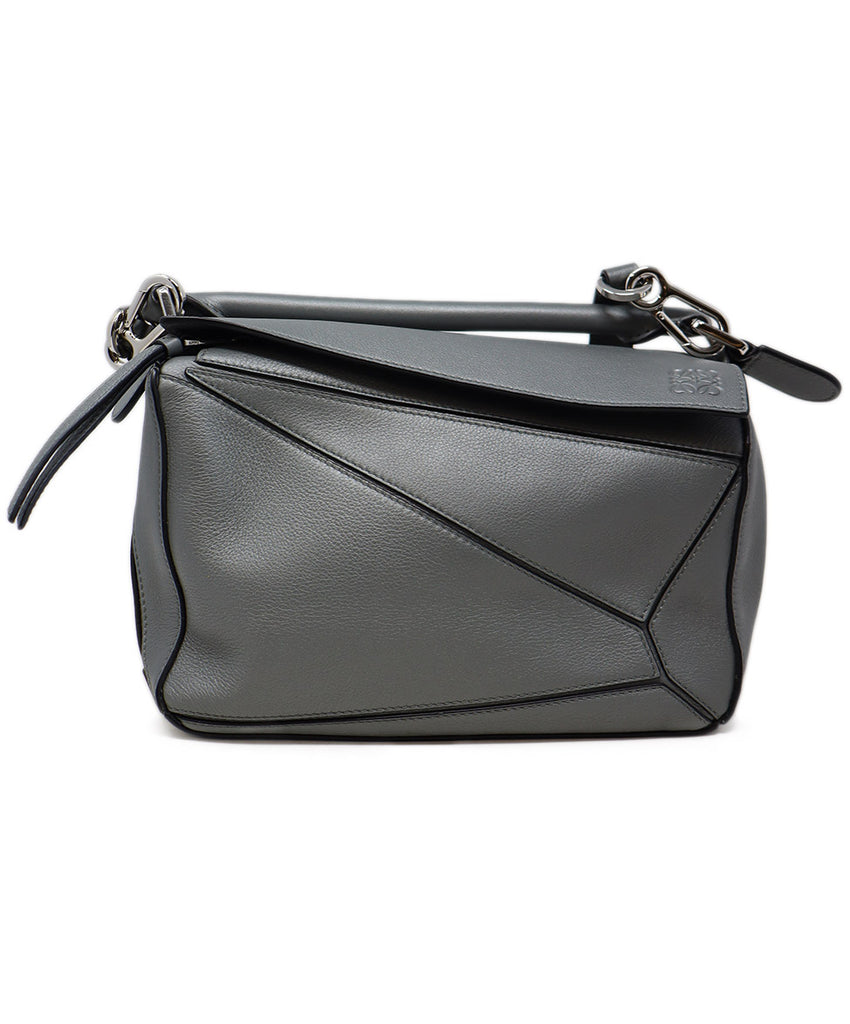 Loewe Pewter Leather Small Puzzle Bag - Michael's Consignment NYC