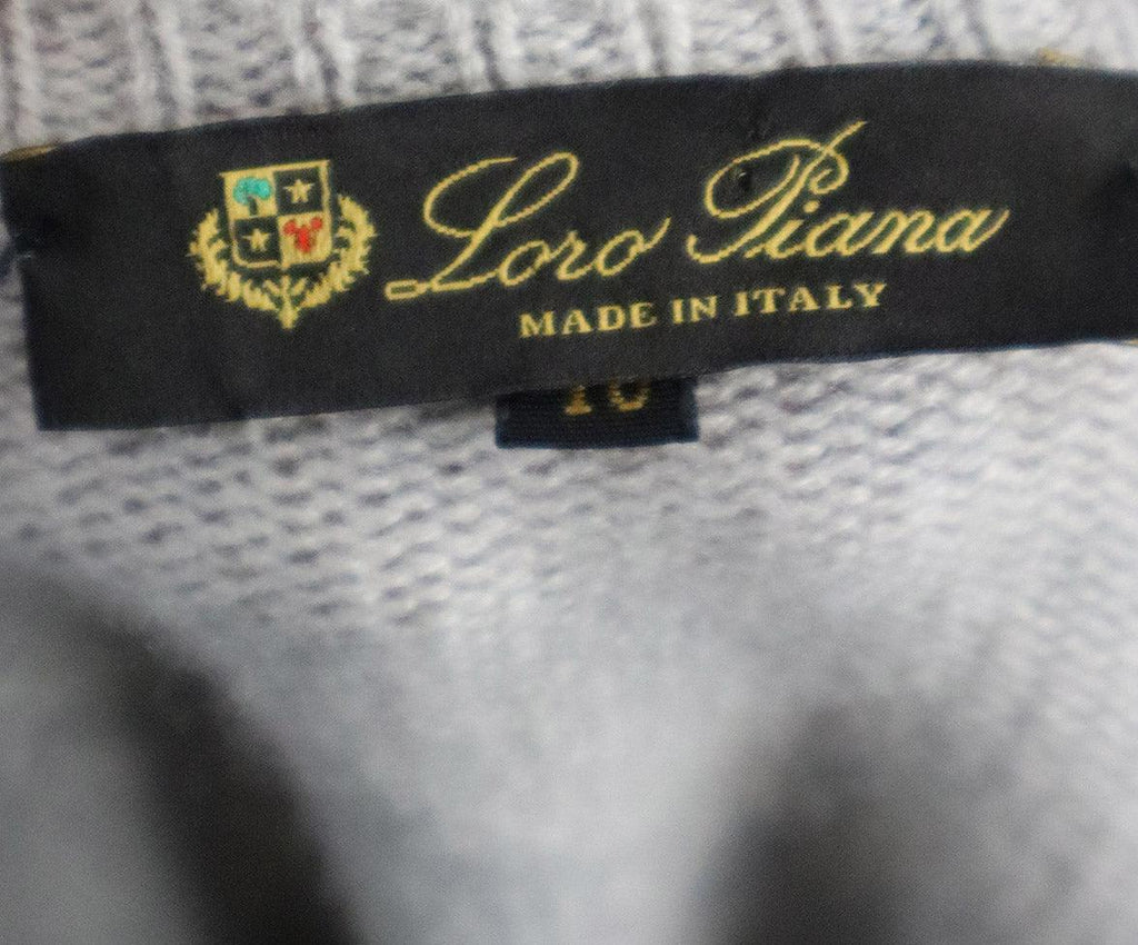 Loro Piana Blue & Grey Floral Cashmere Sweater sz 2 - Michael's Consignment NYC