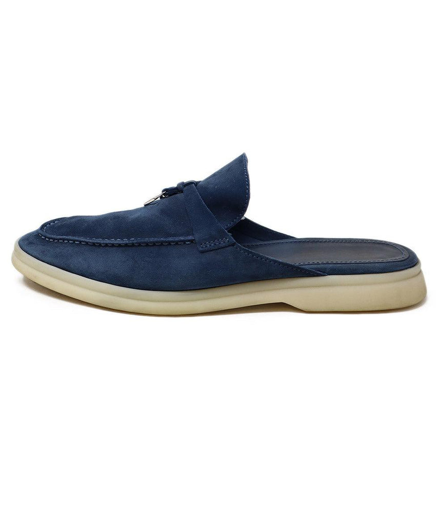 Loro Piana Blue Suede Slides sz 11 - Michael's Consignment NYC