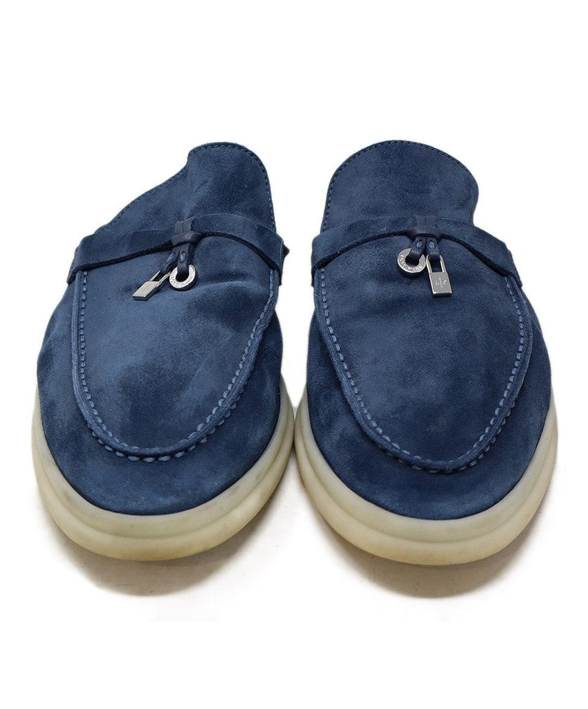 Loro Piana Blue Suede Slides sz 11 - Michael's Consignment NYC