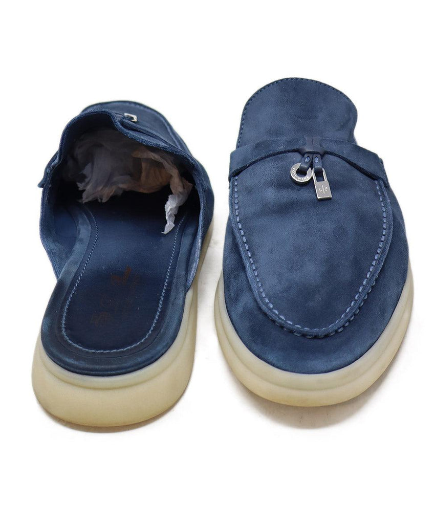 Loro Piana Blue Suede Slides sz 11 - Michael's Consignment NYC