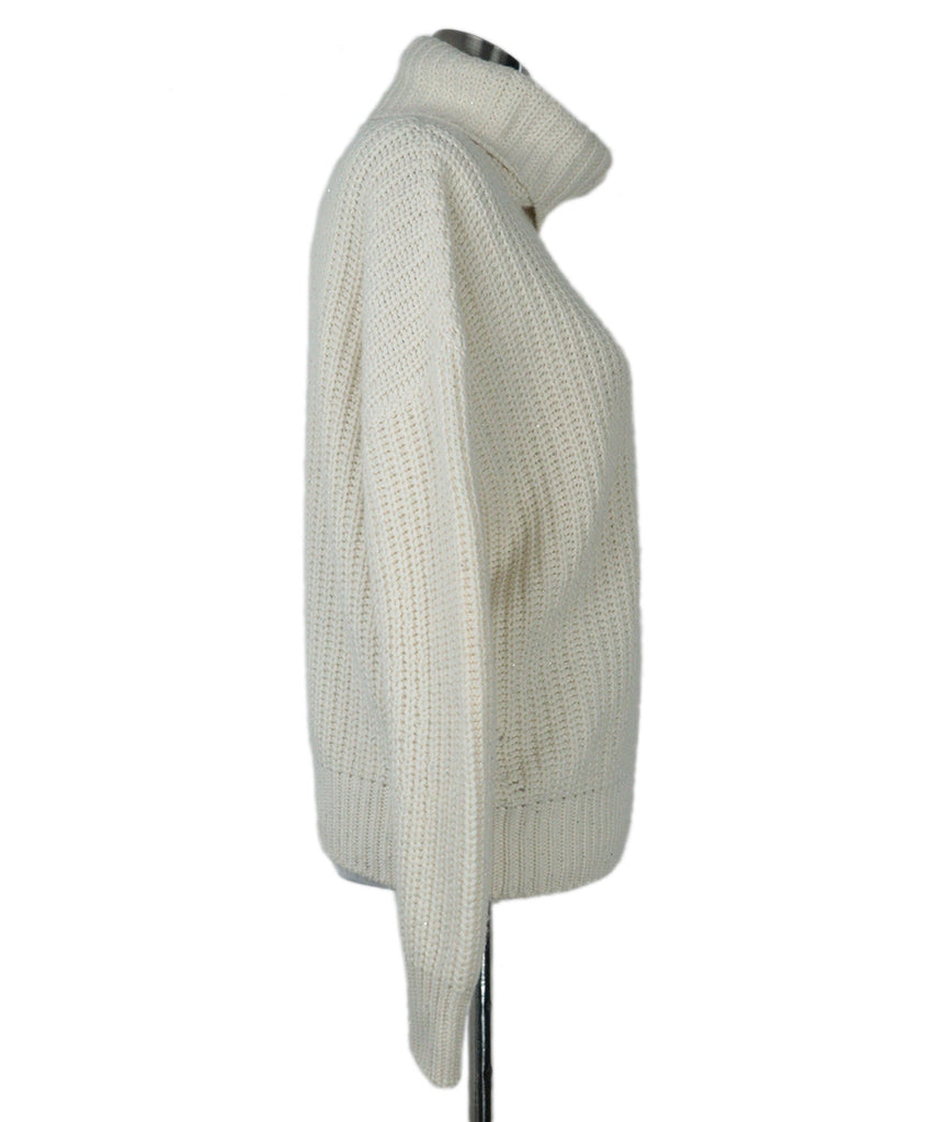 Loro Piana Cream Cashmere Sequin Turtleneck sz 4 - Michael's Consignment NYC