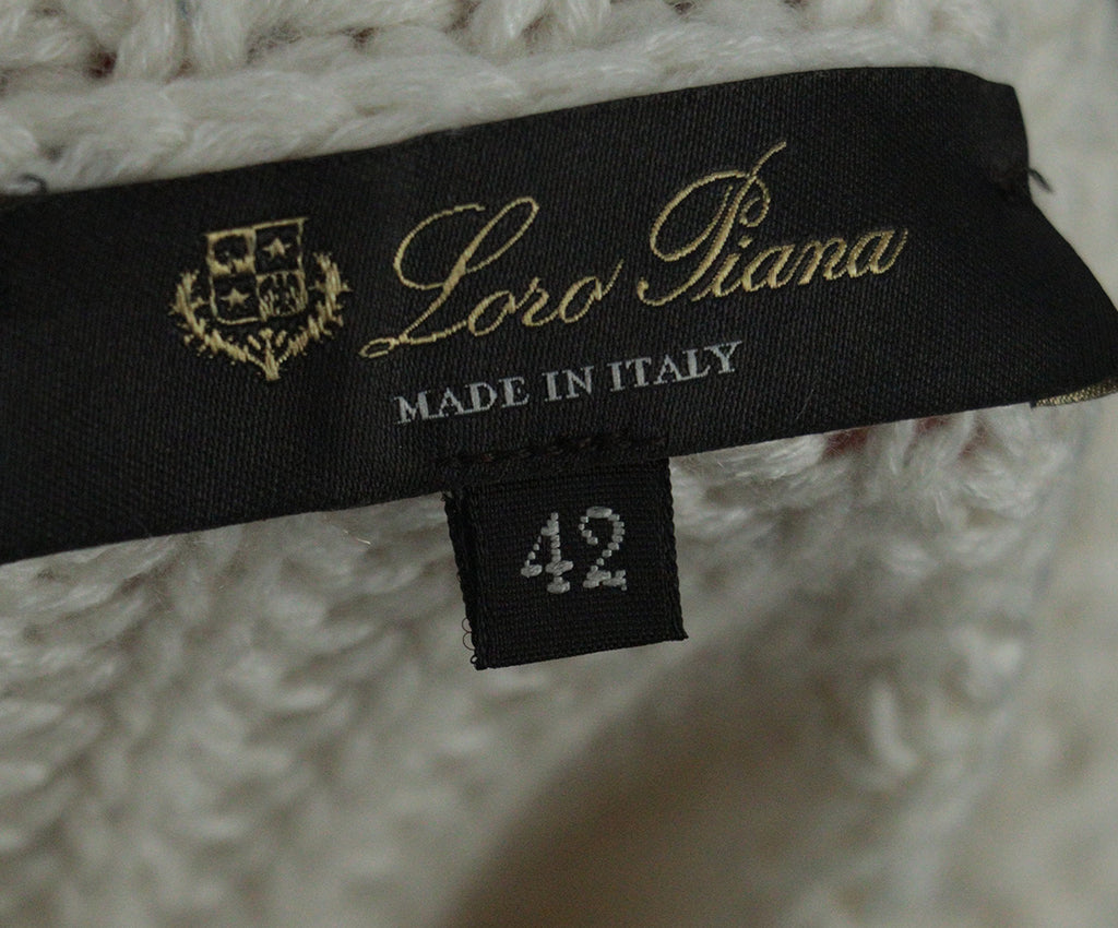 Loro Piana Cream Cashmere Sequin Turtleneck sz 4 - Michael's Consignment NYC