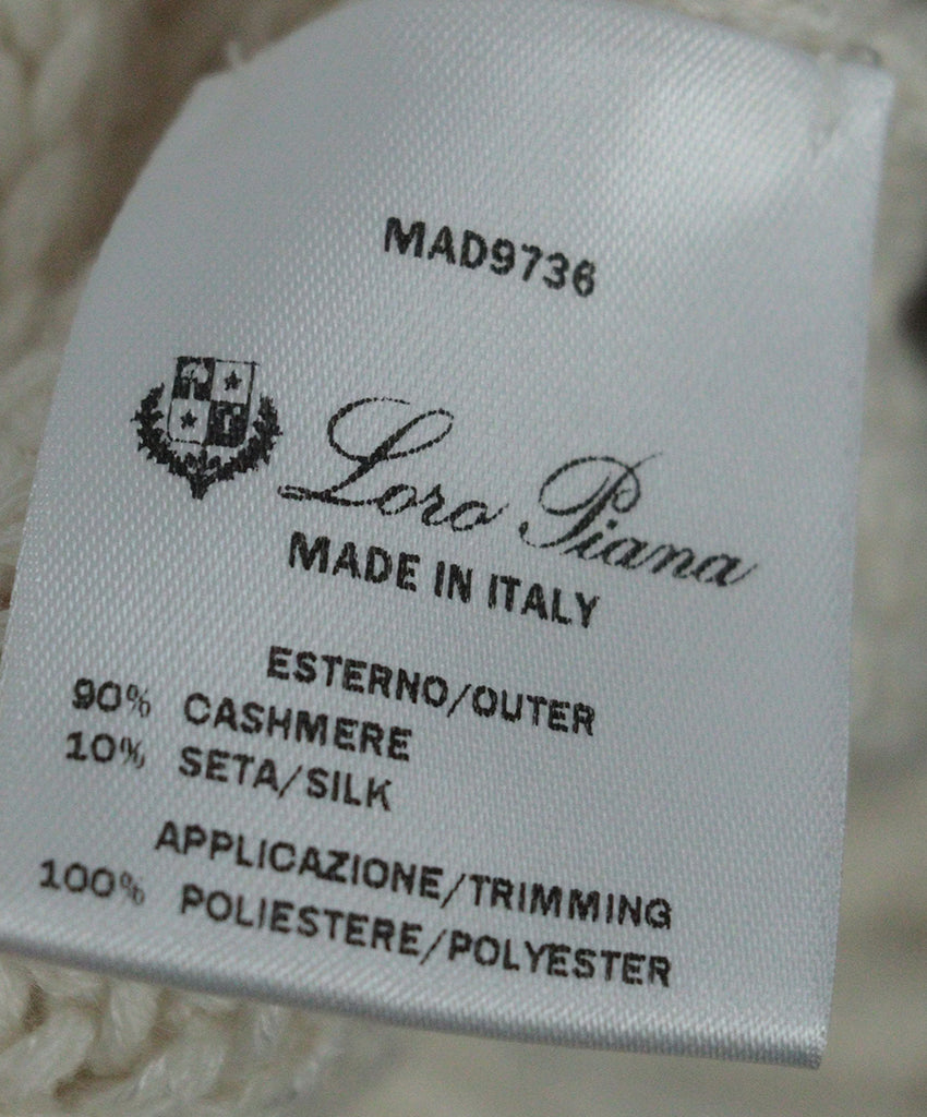 Loro Piana Cream Cashmere Sequin Turtleneck sz 4 - Michael's Consignment NYC
