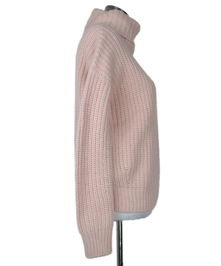 Loro Piana Pink Cashmere Sequin Turtleneck sz 4 - Michael's Consignment NYC