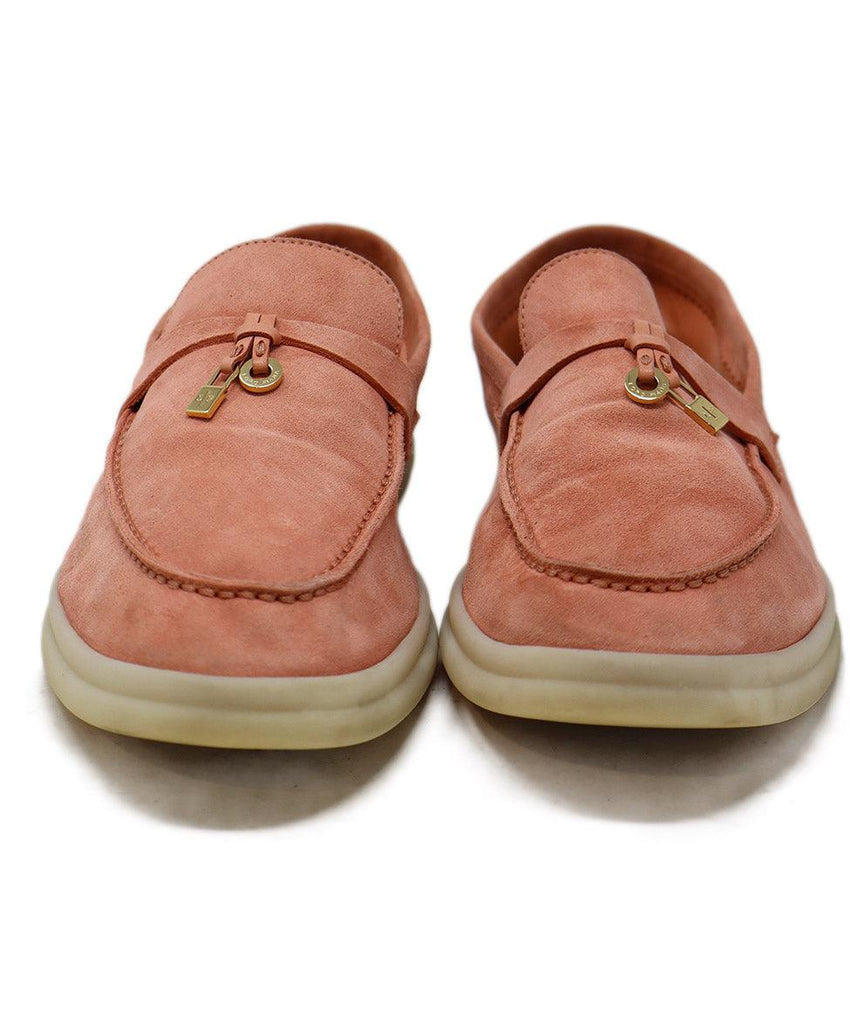Loro Piana Pink Suede Loafers sz 10.5 - Michael's Consignment NYC