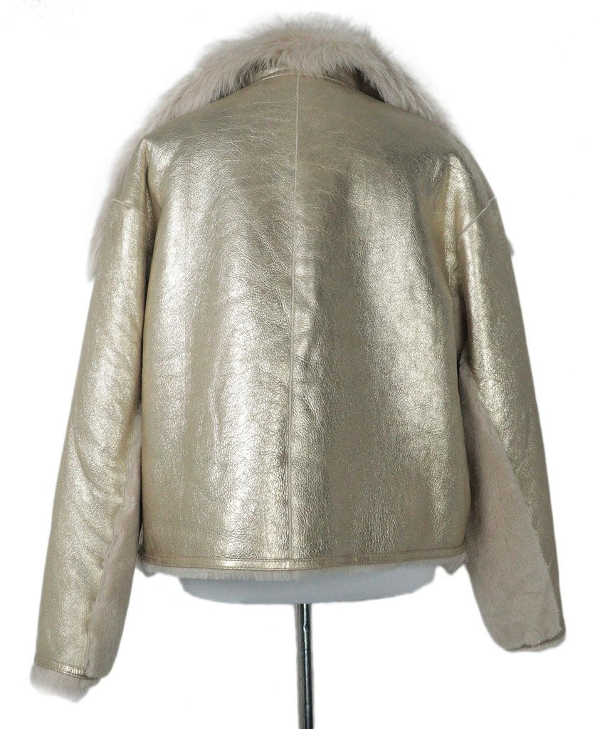 Lou Andrea Gold Shearling Coat sz 4 - Michael's Consignment NYC