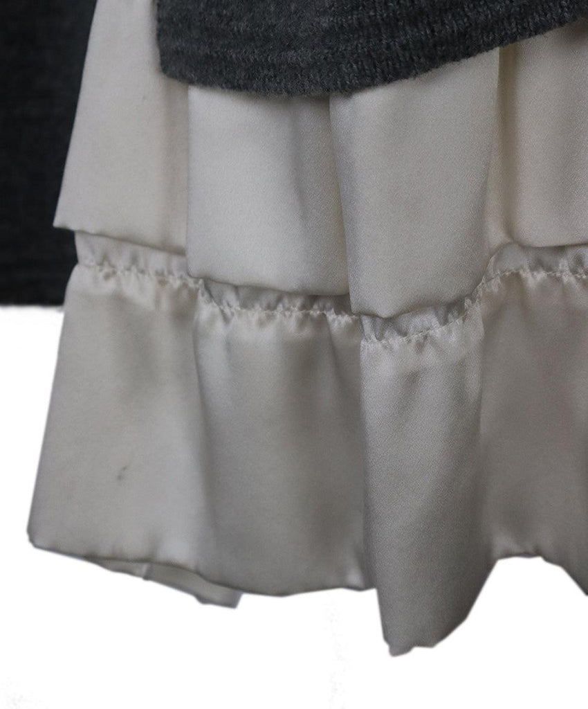 Louis Vuitton Grey Wool & Ivory Silk Cardigan sz 10 - Michael's Consignment NYC