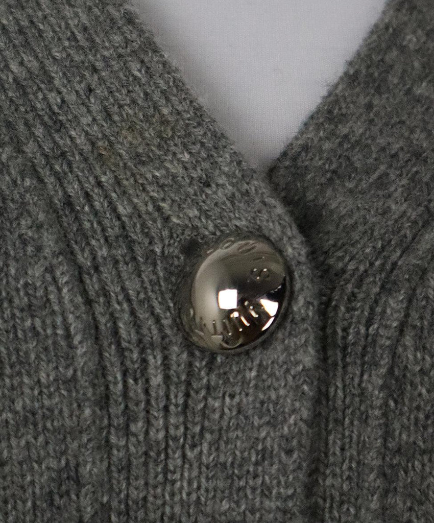 Louis Vuitton Grey Wool & Ivory Silk Cardigan sz 10 - Michael's Consignment NYC