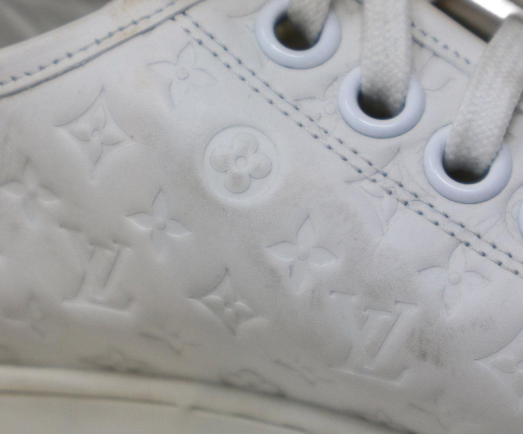 Louis Vuitton White Leather Sneakers sz 5.5 - Michael's Consignment NYC