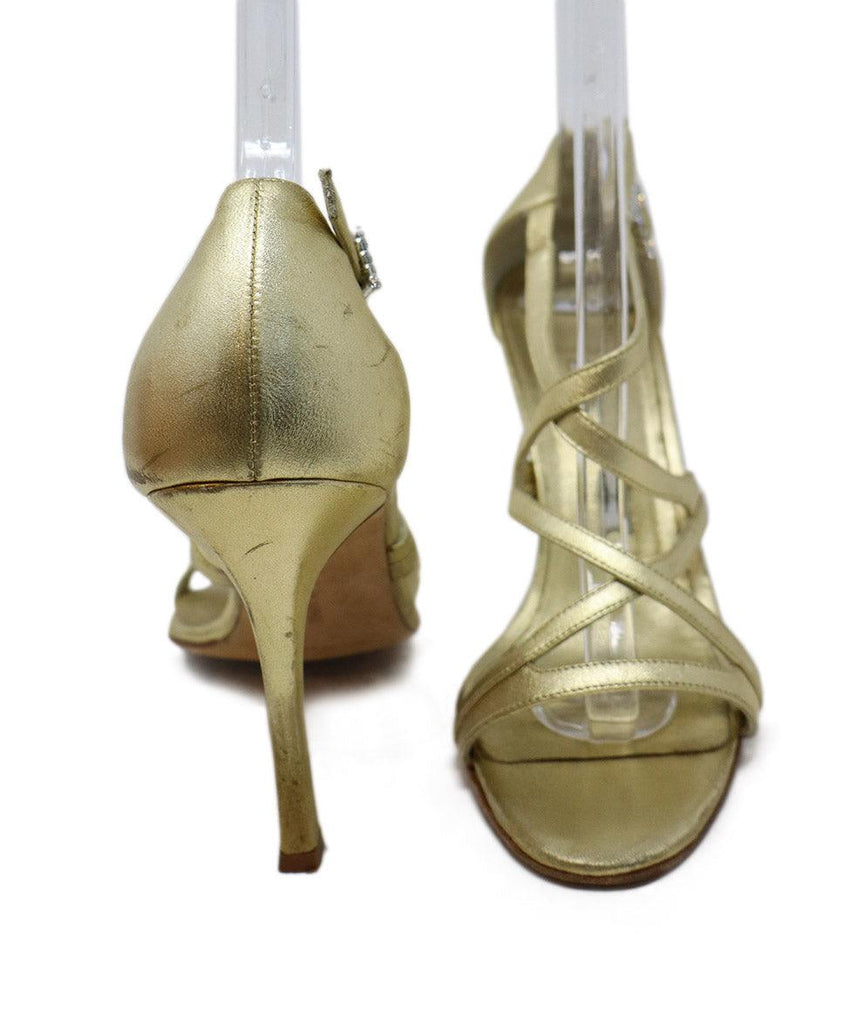 Manolo Blahnik Black & Gold Snakeskin Heels sz 4.5 - Michael's Consignment NYC