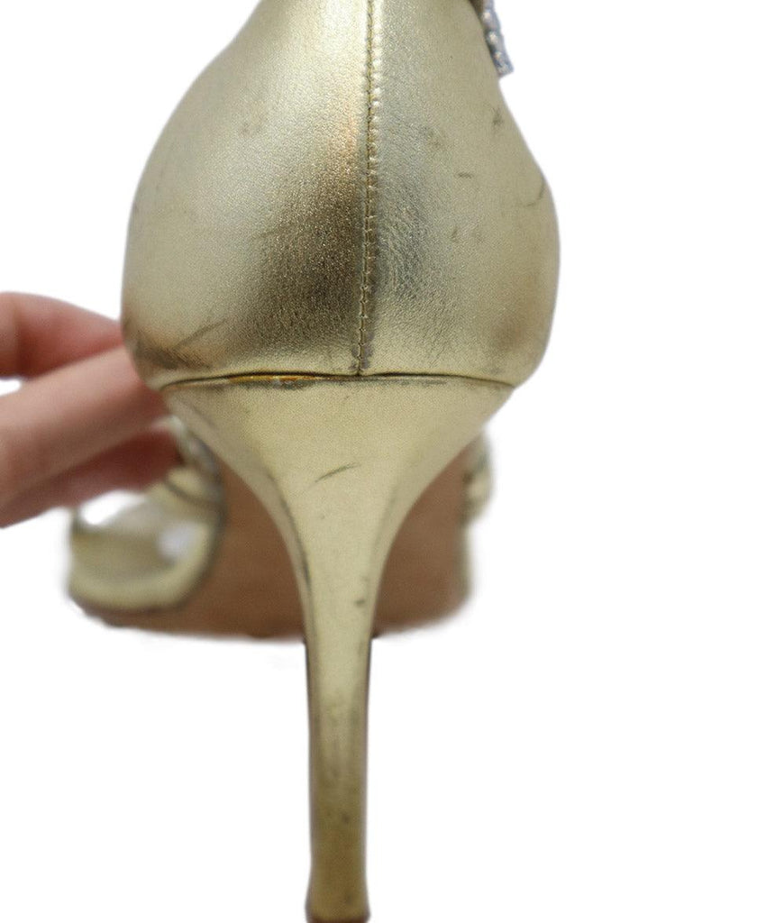 Manolo Blahnik Black & Gold Snakeskin Heels sz 4.5 - Michael's Consignment NYC