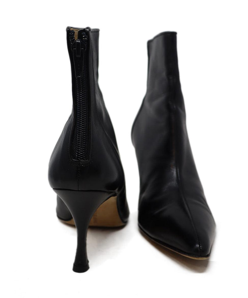 Manolo Blahnik Black Leather Booties sz 9.5 - Michael's Consignment NYC