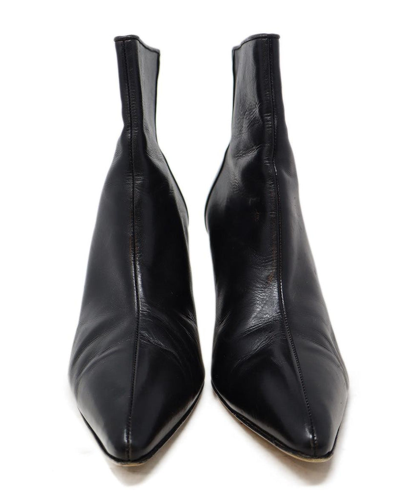 Manolo Blahnik Black Leather Booties sz 9.5 - Michael's Consignment NYC