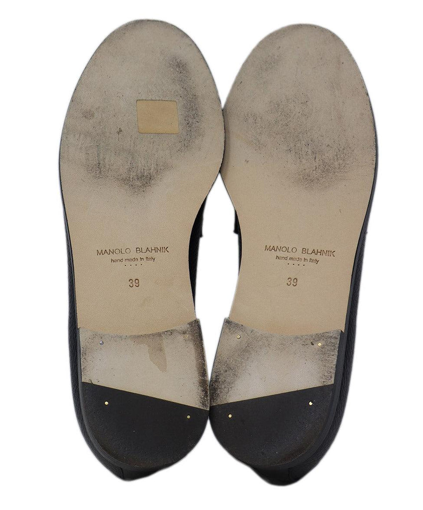 Manolo Blahnik Black Leather Loafers sz 9 - Michael's Consignment NYC
