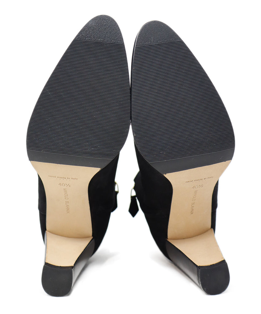Manolo Blahnik Black Suede Booties sz 10.5 - Michael's Consignment NYC
