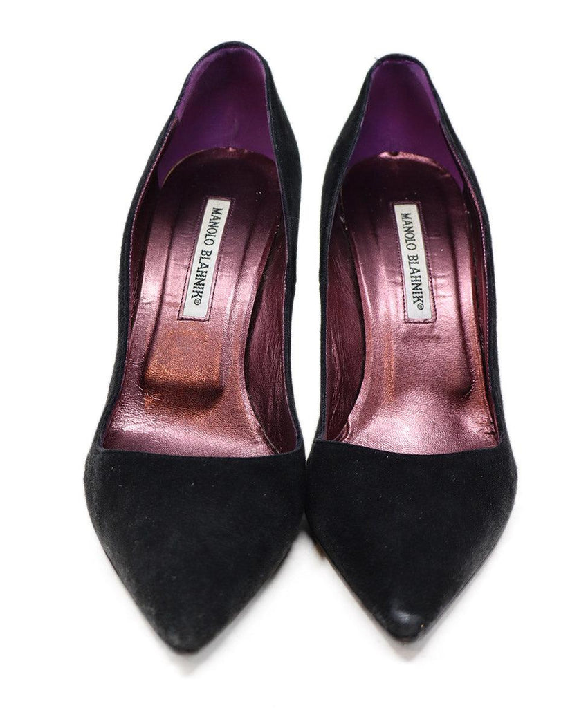 Manolo Blahnik Black Suede Heels sz 9.5 - Michael's Consignment NYC