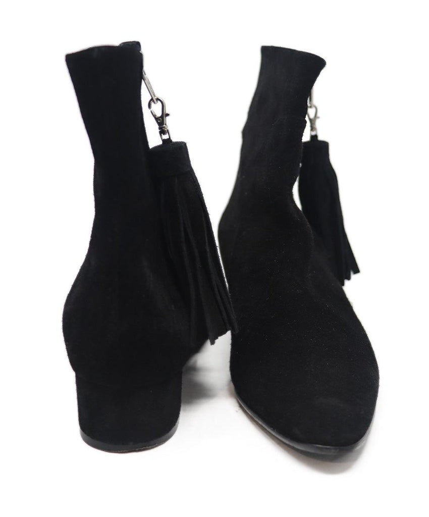 Manolo Blahnik Black Suede Tassel Booties sz 9 - Michael's Consignment NYC