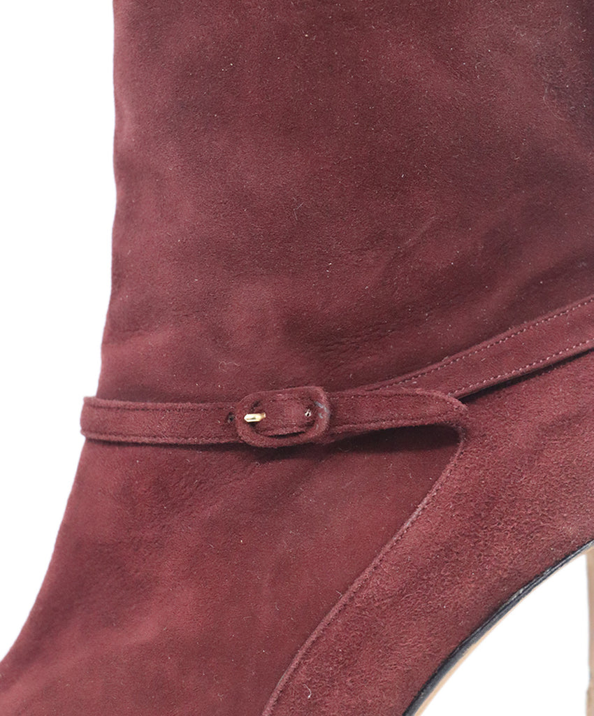 Manolo Blahnik Burgundy Suede Boots sz 11 - Michael's Consignment NYC