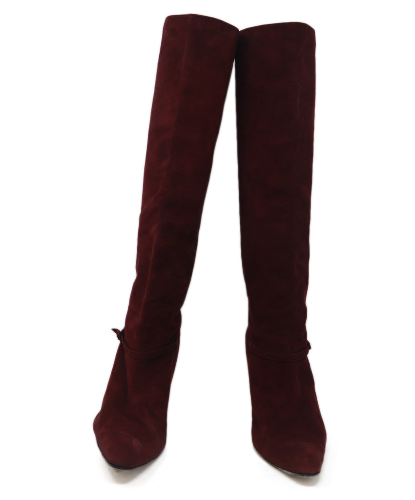 Manolo Blahnik Burgundy Suede Boots sz 11 - Michael's Consignment NYC