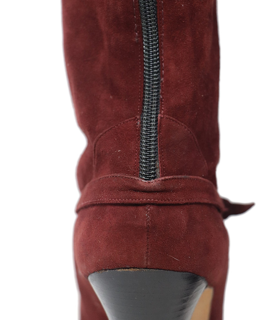 Manolo Blahnik Burgundy Suede Boots sz 11 - Michael's Consignment NYC