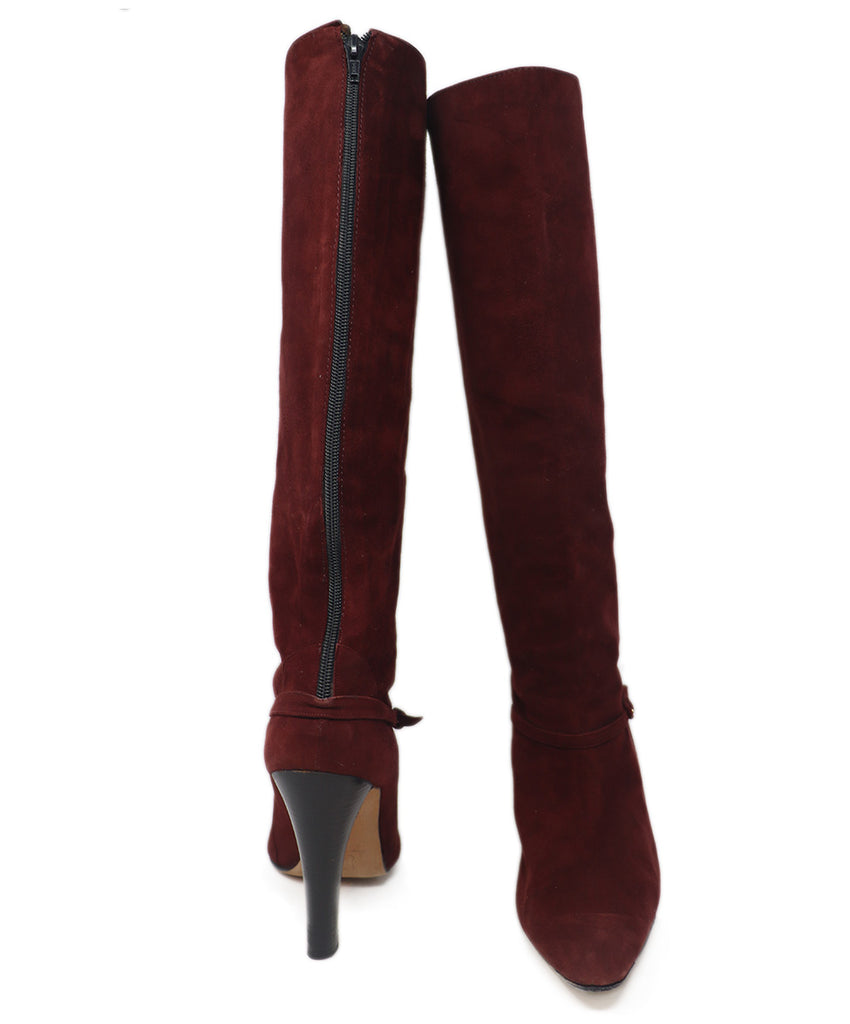 Manolo Blahnik Burgundy Suede Boots sz 11 - Michael's Consignment NYC