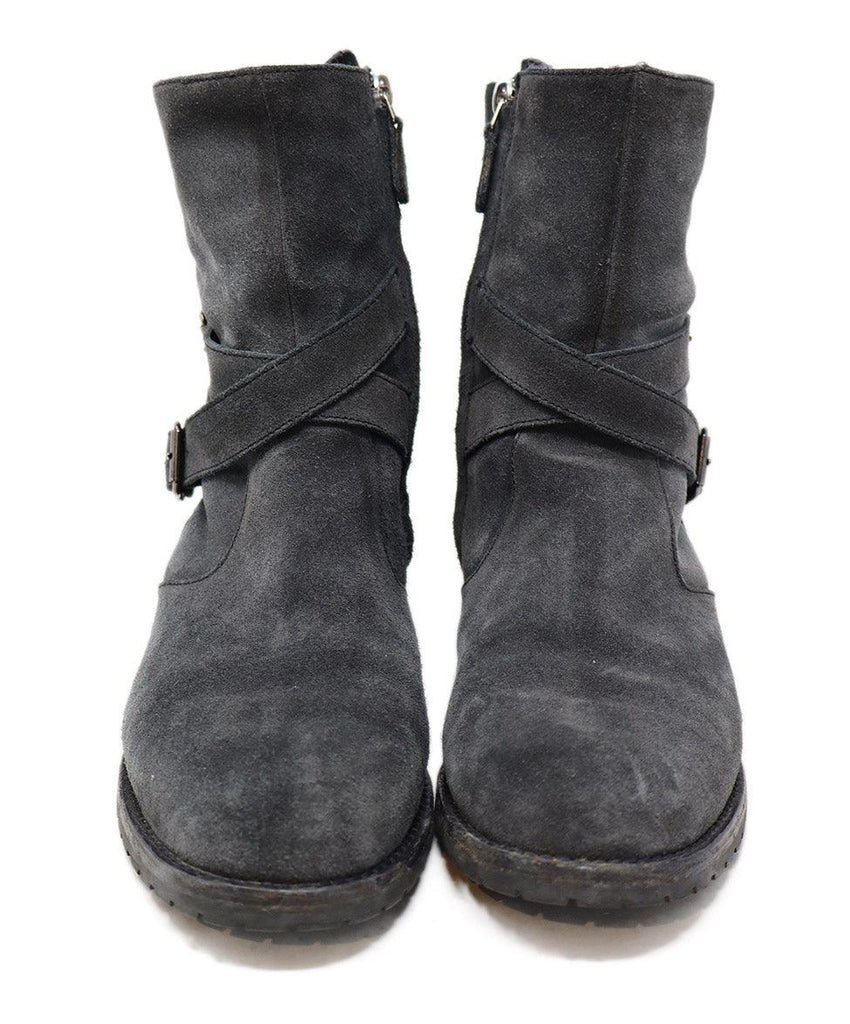 Manolo Blahnik Grey Suede & Shearling Boots sz 9 - Michael's Consignment NYC