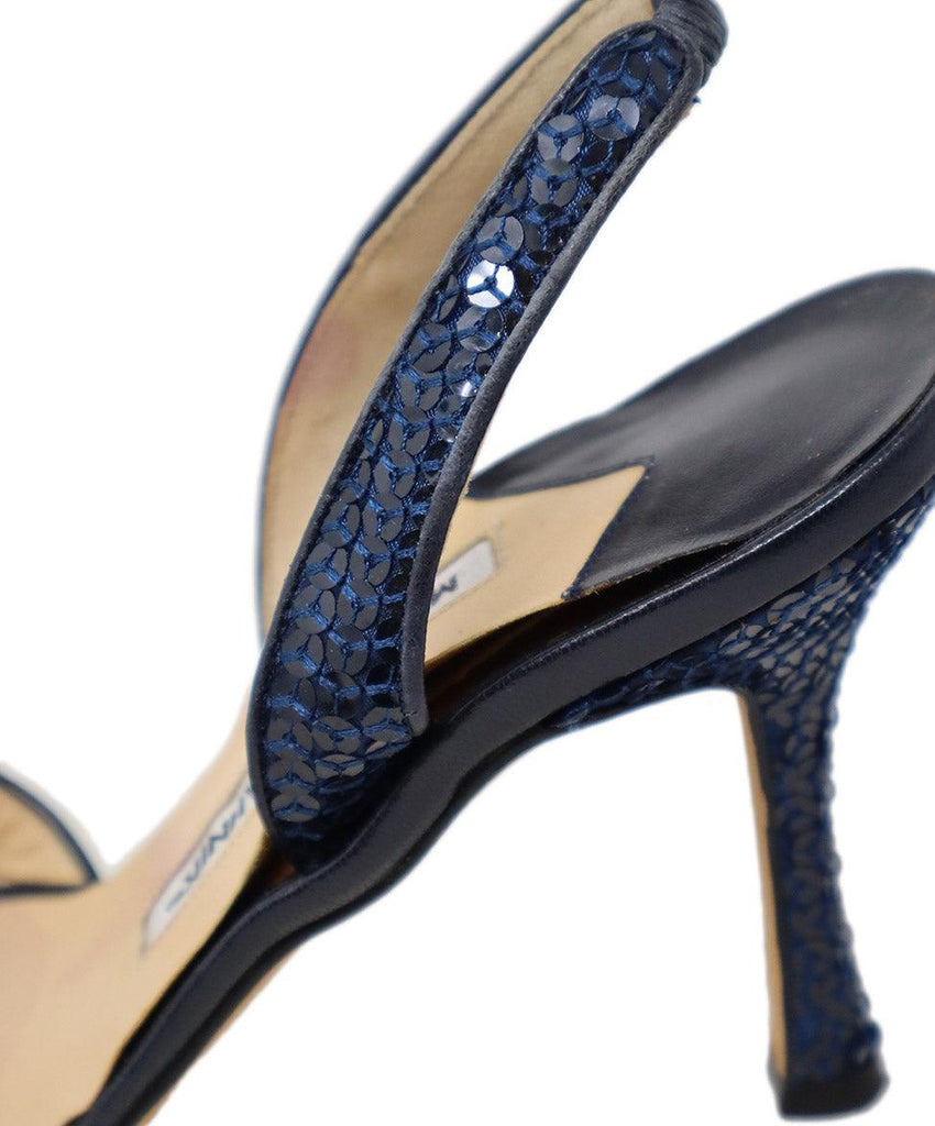 Manolo Blahnik Navy Sequins Heels sz 6 - Michael's Consignment NYC