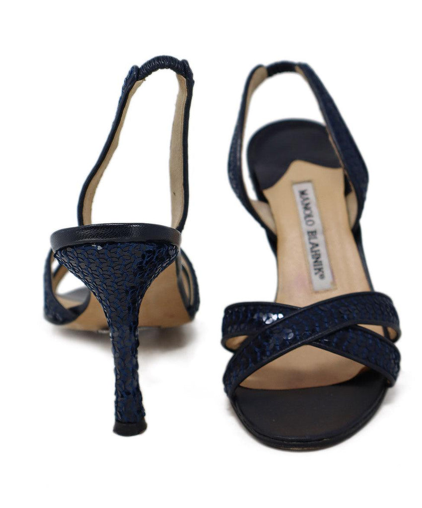Manolo Blahnik Navy Sequins Heels sz 6 - Michael's Consignment NYC