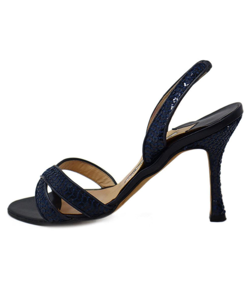 Manolo Blahnik Navy Sequins Heels sz 6 - Michael's Consignment NYC