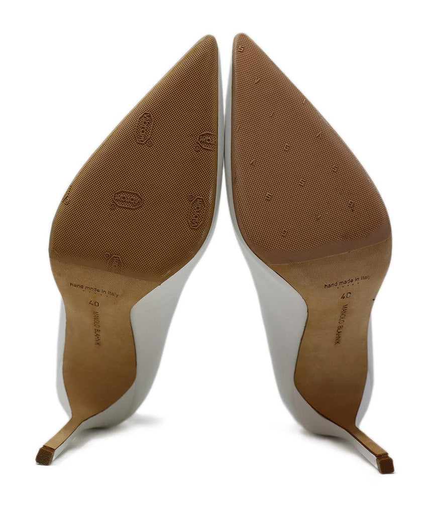 Manolo Blahnik White Leather Heels sz 10 - Michael's Consignment NYC