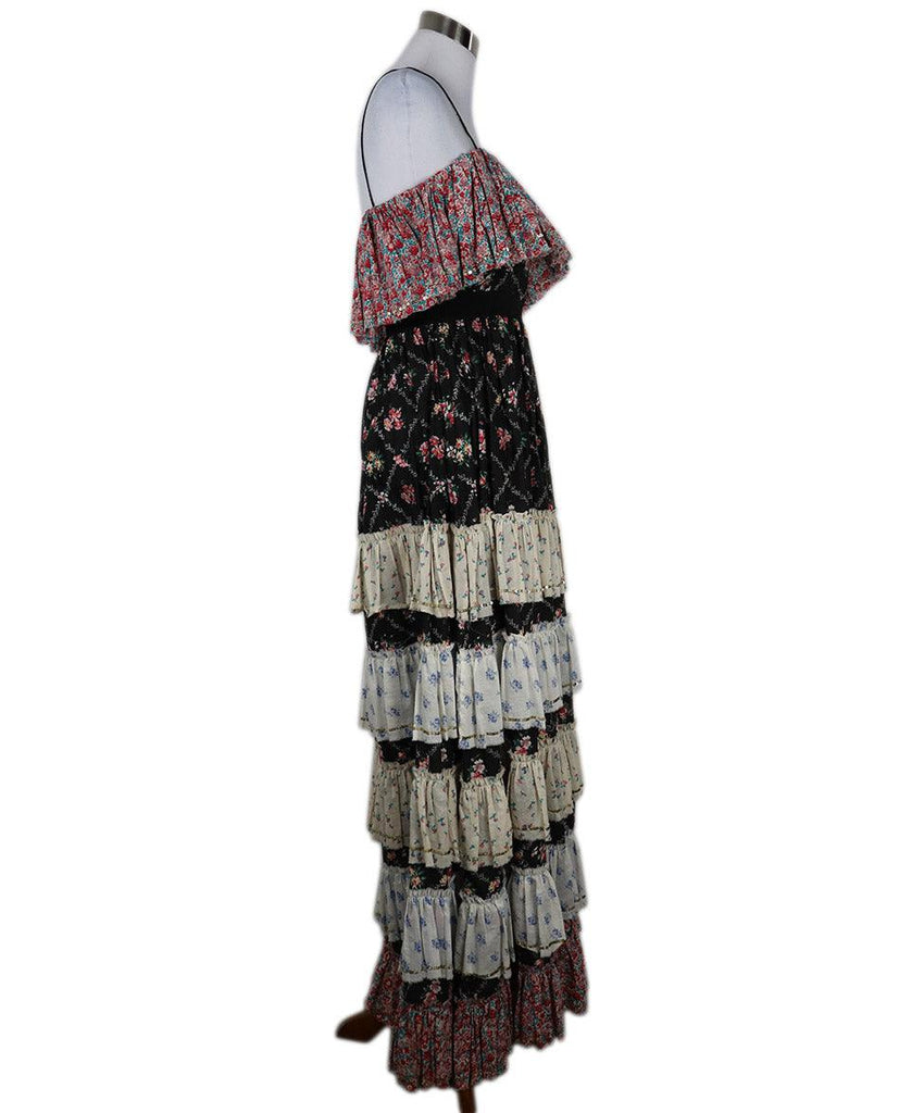 Manoush Black Pink & Beige Floral Print Sequins Dress sz 2 - Michael's Consignment NYC