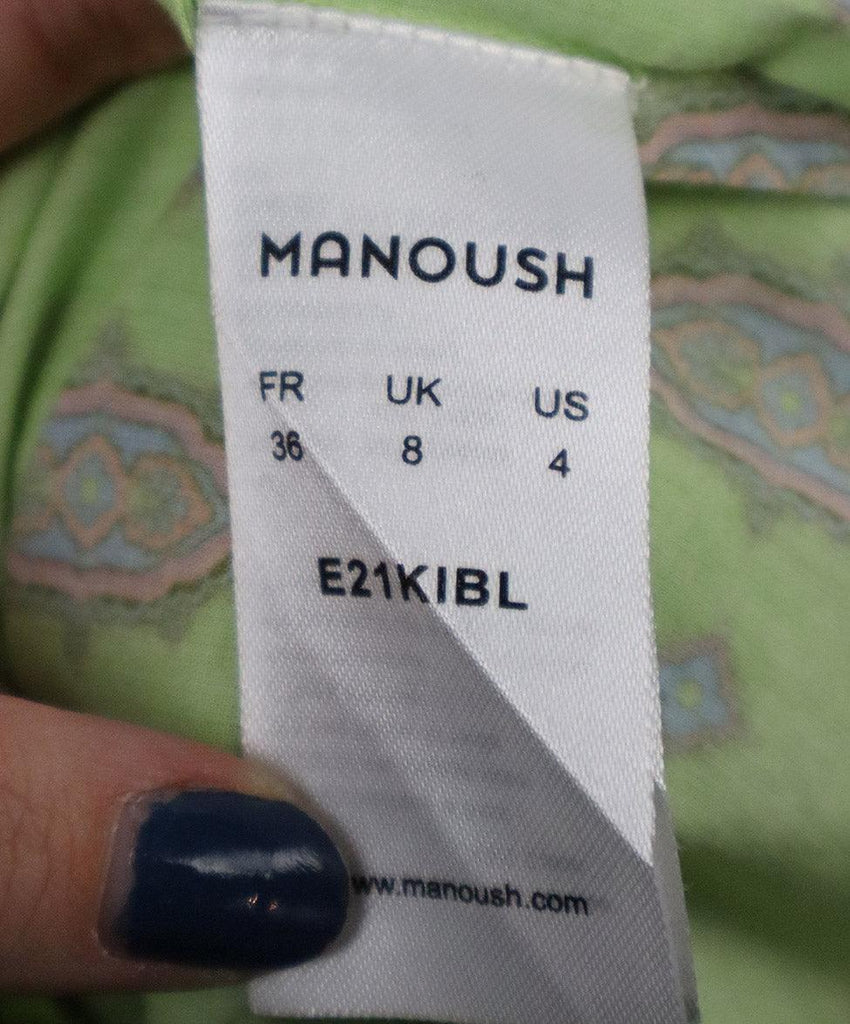 Manoush Lime Green & Pink Print Cotton Blouse sz 4 - Michael's Consignment NYC