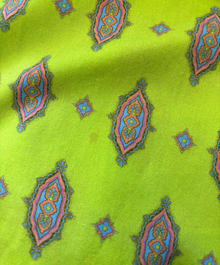 Manoush Lime Green & Pink Print Cotton Blouse sz 4 - Michael's Consignment NYC