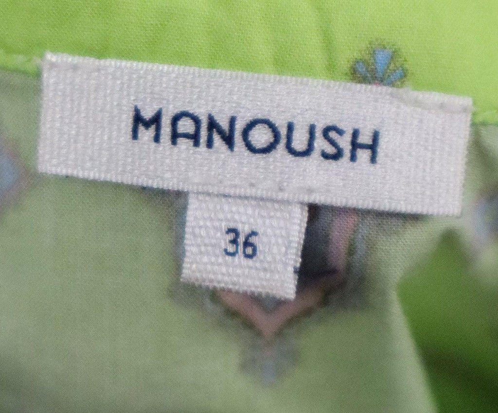 Manoush Lime Green & Pink Print Cotton Blouse sz 4 - Michael's Consignment NYC