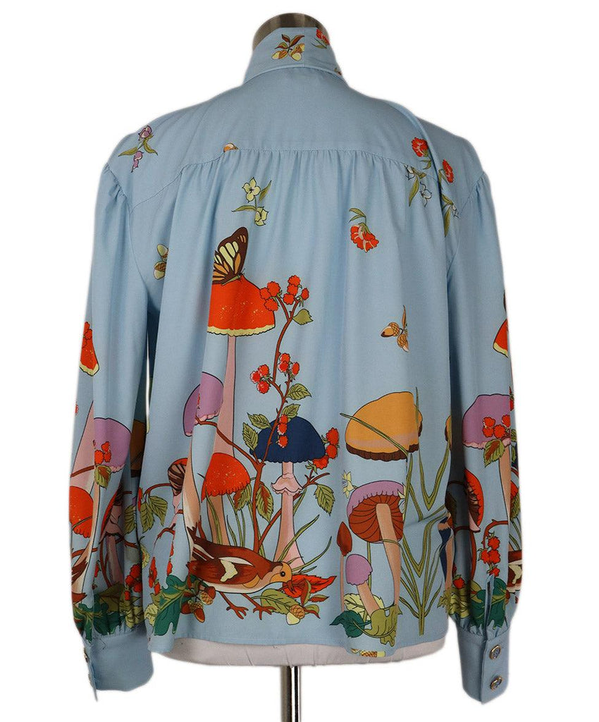 Manoush Pale Blue Floral Print Blouse sz 4 - Michael's Consignment NYC