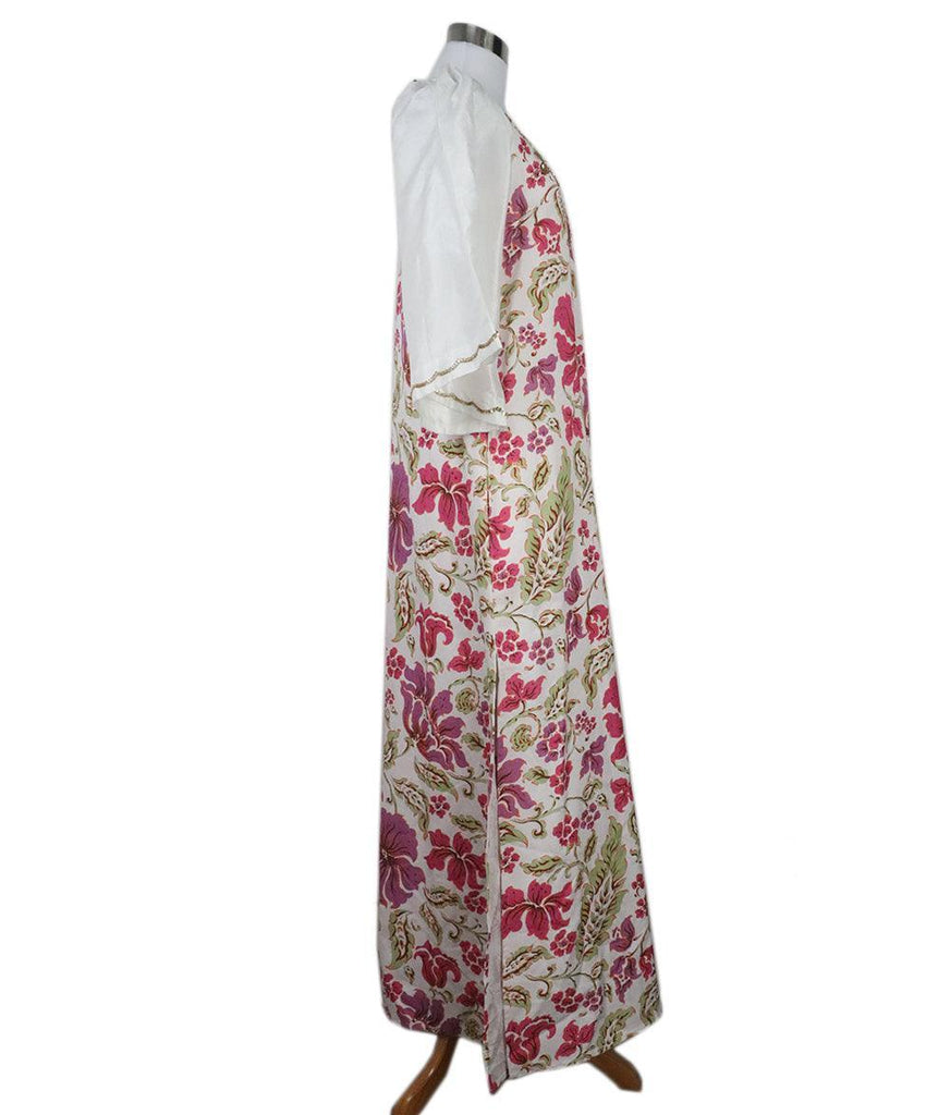 Manoush White Floral Print Dress w/ Sequin Trim sz 4 - Michael's Consignment NYC
