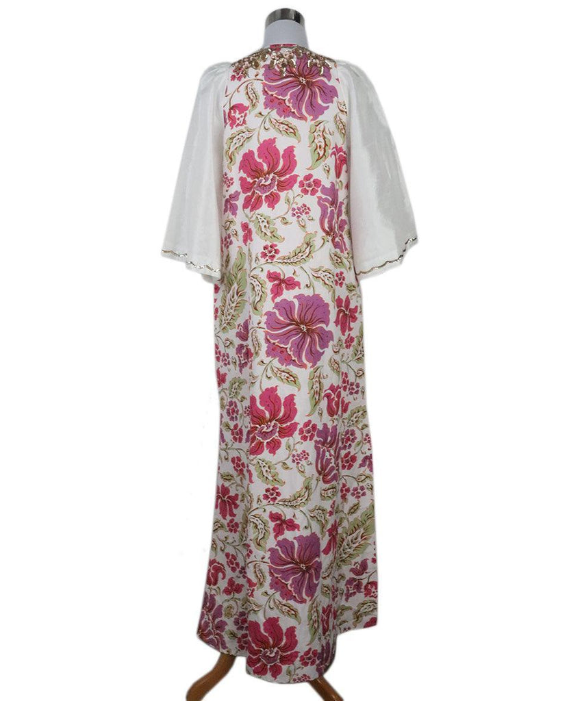 Manoush White Floral Print Dress w/ Sequin Trim sz 4 - Michael's Consignment NYC
