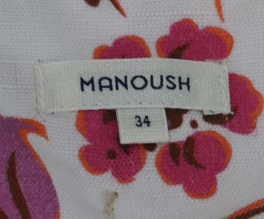 Manoush White Floral Print Dress w/ Sequin Trim sz 4 - Michael's Consignment NYC