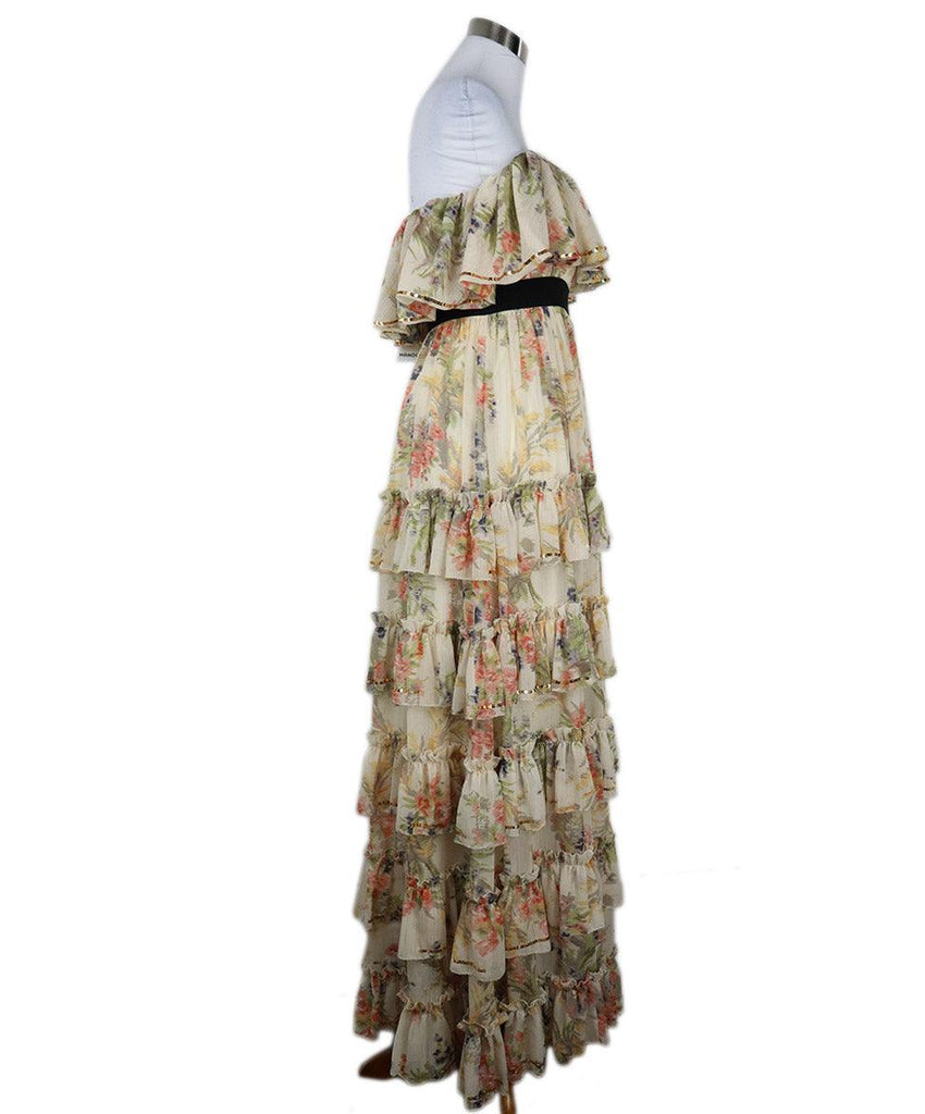 Manoush Yellow Pink & Blue Floral Ruffle Dress sz 4 - Michael's Consignment NYC