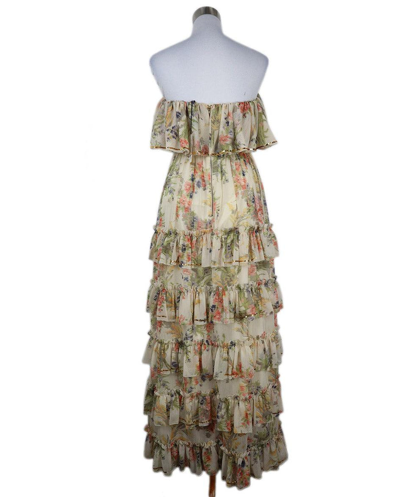 Manoush Yellow Pink & Blue Floral Ruffle Dress sz 4 - Michael's Consignment NYC