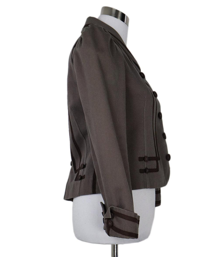 Marc Jacobs Olive & Brown Trim Blazer sz 8 - Michael's Consignment NYC