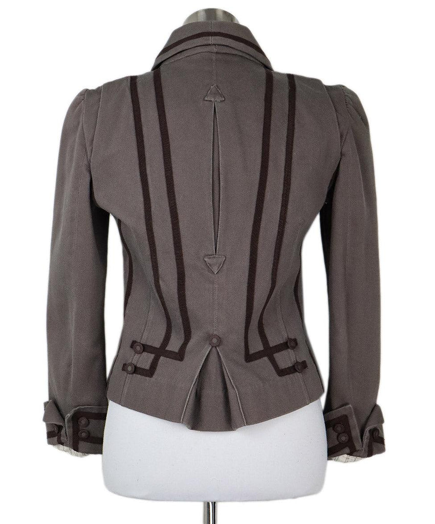 Marc Jacobs Olive & Brown Trim Blazer sz 8 - Michael's Consignment NYC
